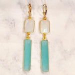 Aqua Chalcedony and Moonstone Earrings. The Perfect Balance of Love and Joy.