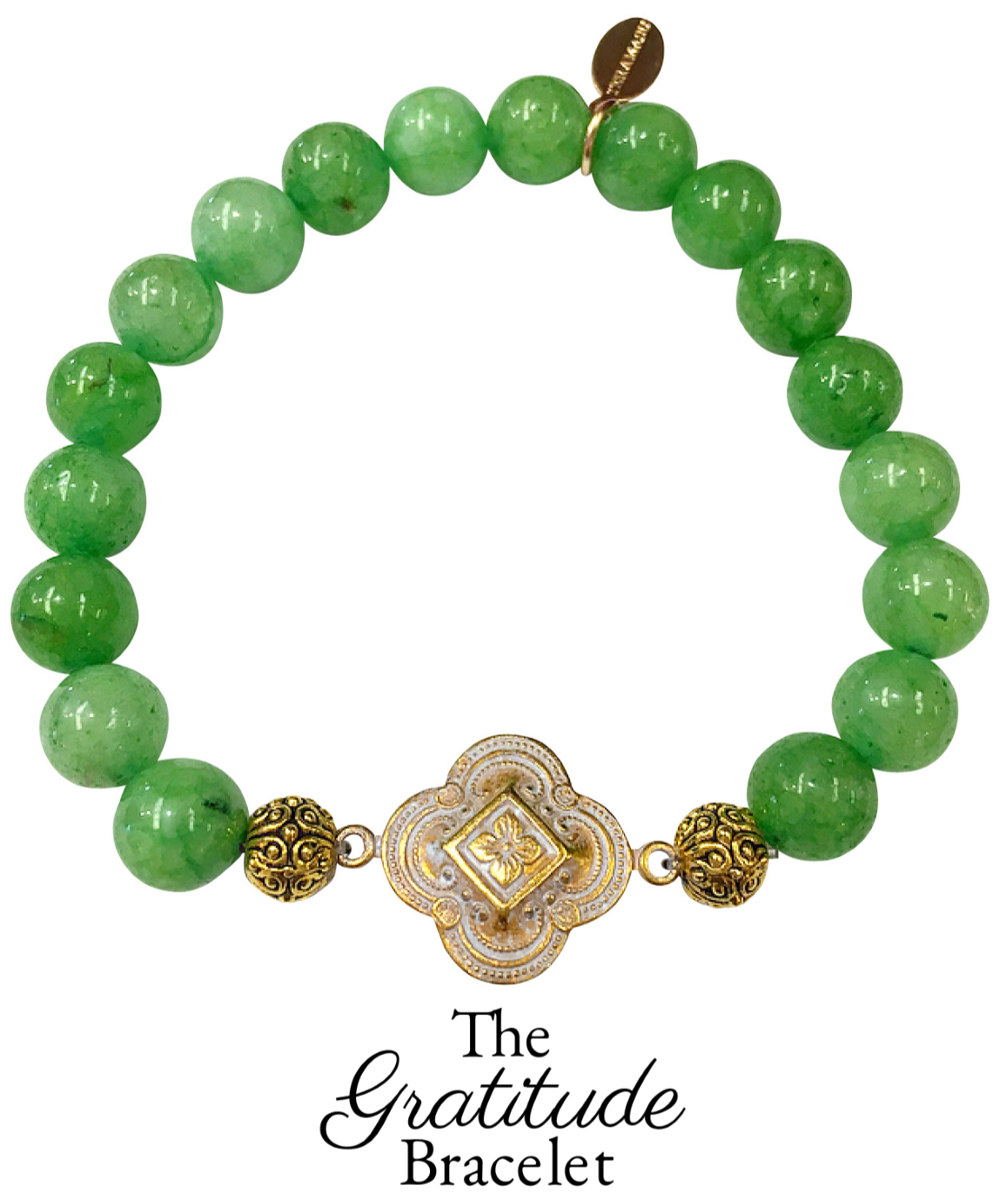 Chic Peek: Gorgeous & New, Handmade Designer Teramasu Gratitude Bracelet in Emerald Green Agate from the Teramasu Gratitude Collection