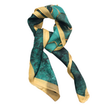 Forest Green Abstract Motif Satin Scarf